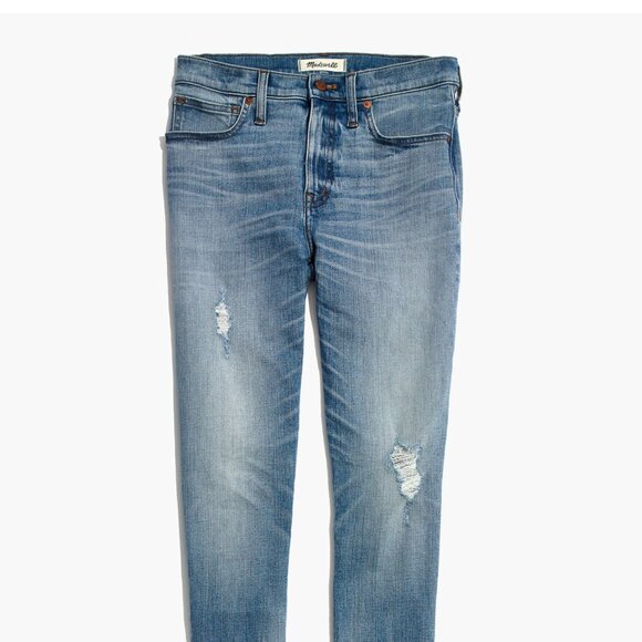 Madewell 9" High-Rise Skinny Jeans: Destructed-Hem Edition size 32 - Picture 4 of 8